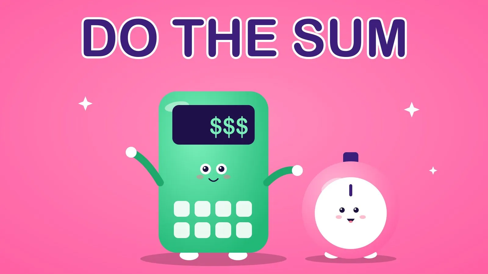Toy calculator character beside a stopwatch, weighing AI receptionist cost against the value of missed calls